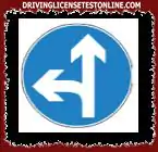 In which directions are you allowed to move according to the sign in the picture ?