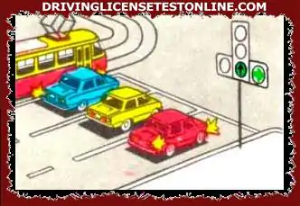 在给定红绿灯信号的情况下允许哪些车辆行驶: