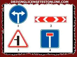 Ktorá z nasledujúcich značiek označuje smer jazdy v priesečníku osi T :