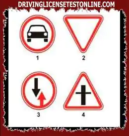 Vilka av följande skyltar är skyldiga att vika för fordon som går in eller närmar sig en...
