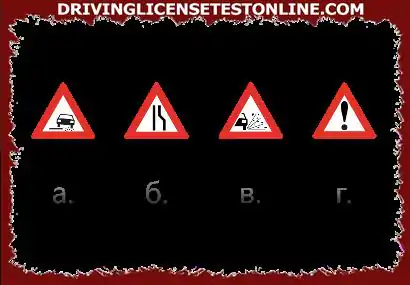 Vilket av vägskyltarna varnar för en farlig bankett