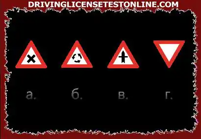 Which of the road signs warns of approaching the intersection of equivalent roads