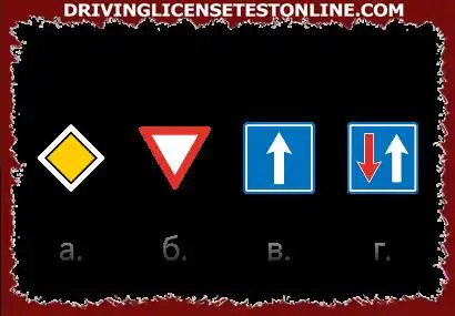 Which of the signs signals that the road you are taking has priority