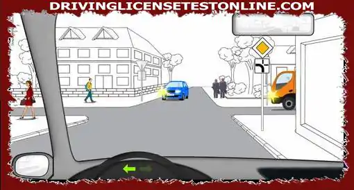 أنت سائق السيارة من وجهة نظر بالترتيب الذي تمر به المركبات في التقاطع ?