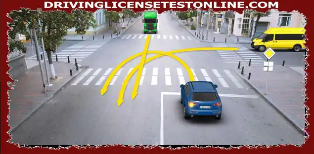 ¿Cuál es el orden de los vehículos de intersección en caso de movimiento en la dirección de la flecha ??