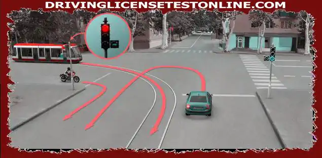 Which vehicle driver should cross the intersection first in case of movement in the direction of the arrow ?