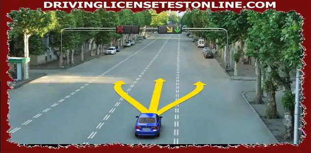 Ang driver ng asul na kotse ay nangangailangan ng : para sa signal na ito ng reverse traffic light