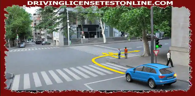 ¿Está el conductor del automóvil obligado a ceder el paso a los peatones en caso de movimiento en la dirección de la flecha ??