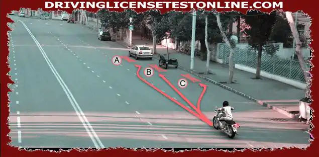 The driver of the motorcycle has the right to stop :