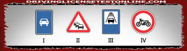 Ποιο από τα παρακάτω οδικά σήματα υποδεικνύει δρόμο , που προορίζεται μόνο για κυκλοφορία αυτοκινήτων και μοτοσικλετών ?