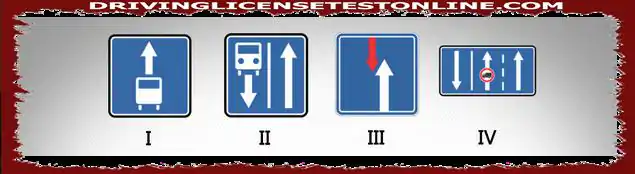 Vilket av följande vägmärken indikerar vägen på vilken fordonstrafiken utförs på...