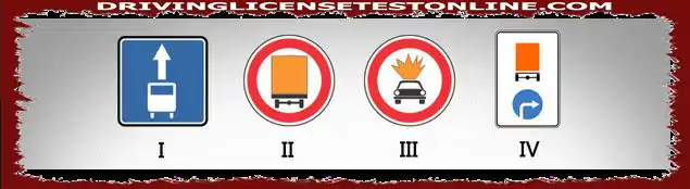 Az alábbi útjelző táblák közül melyik jelzi a veszélyes árufuvarozó által megengedett forgalom irányát ?