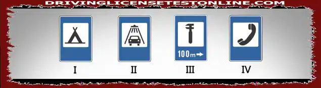 다음 중 차량 정비에 대한 정보를 제공하는 도로 표지판은 무엇입니까 ?