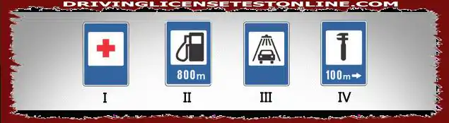 Vilka av följande vägskyltar ger information om biltvätten ?