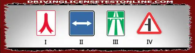 Vilket av följande vägskyltar indikerar korsningen för avfarten från en annan väg med motorvägen ?