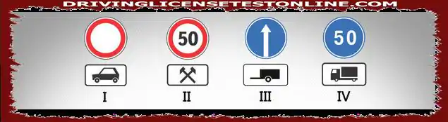 A megadott útjelző táblák kombinációjából, amely pótkocsik nélküli teherautókra vonatkozik, amelyek legnagyobb megengedett tömege meghaladja a 3,5 t ?