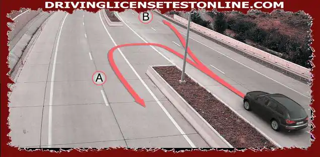 Att korsa en kontinuerlig linje som markerar vägen är tillåten om föraren rör sig :