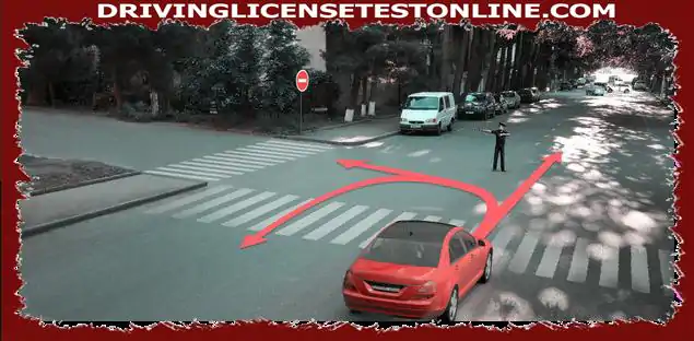 Ո՞ր ուղղությամբ կարող է մեքենայի վարորդը շարունակել քշել, եթե կարգավորիչը հատուկ ցույց է տալիս դեպի ձախ շարժումը ?